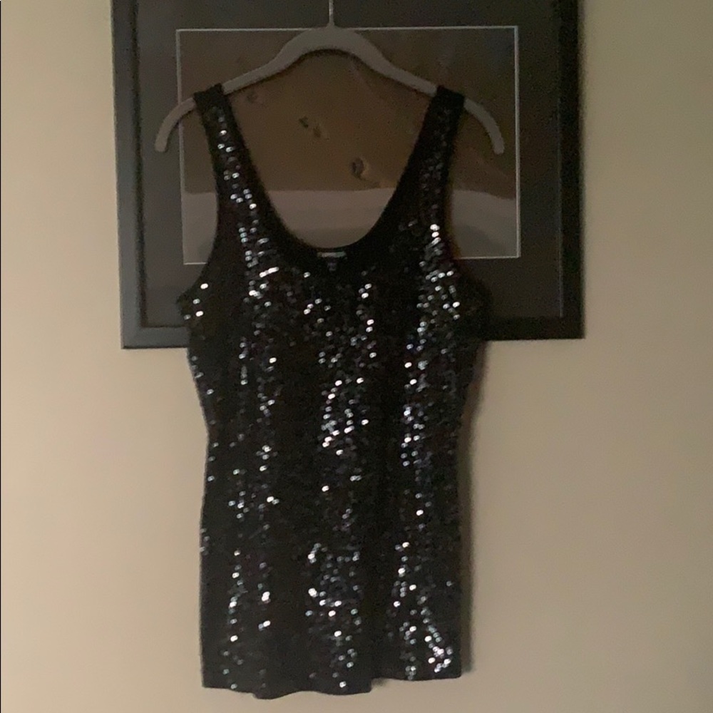 Fancy Tank Top- black with sequins